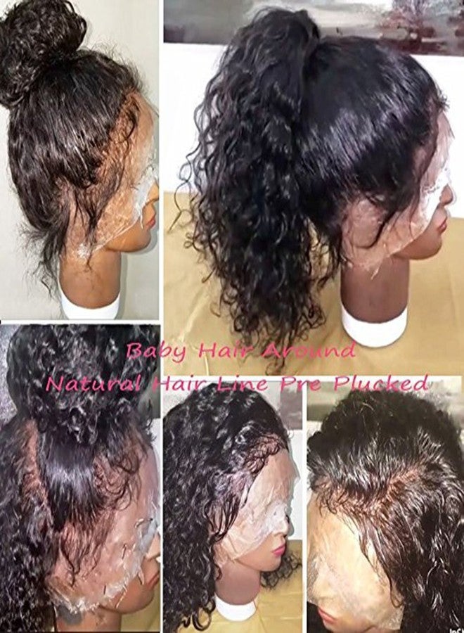 JYZ Burmese Curly Hair Lace Front Wigs Human Hair 180% Density Pre Plucked Bleached Knots with Baby Hair 13X4 HD Lace Brazilian Wet Raw Human Hair Wigs 18 Inch Free Part Natural Color - Image 5